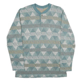 LINEA QUATTRO Mens Blue Patterned Pullover Geometric Round Neck Basic Knit M