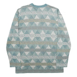 LINEA QUATTRO Mens Blue Patterned Pullover Geometric Round Neck Basic Knit M