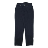LAUREN RALPH LAUREN Womens Cotton Blend Navy Relaxed Straight Trousers W29 L29