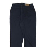 LAUREN RALPH LAUREN Womens Cotton Blend Navy Relaxed Straight Trousers W29 L29