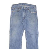 LEVI'S 501 Mens Jeans Blue Regular Straight Denim Light W32 L27 Button Closure