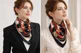 Anyyou Fashion Premium Satin Square Scarf – Blue Pink Silk-Feel Neckwrap for Women