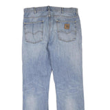 CARHARTT Mens Jeans Blue Regular Straight Denim Medium W36 L33 Cotton Zip