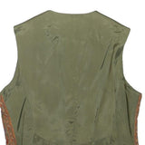 LIZ CLAIBORNE Womens Green & Rust Paisley Vest S Polyester Blend Waistcoat