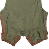 LIZ CLAIBORNE Womens Green & Rust Paisley Vest S Polyester Blend Waistcoat