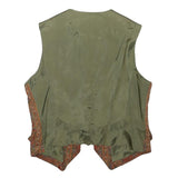 LIZ CLAIBORNE Womens Green & Rust Paisley Vest S Polyester Blend Waistcoat