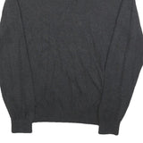 TOMMY HILFIGER Mens Charcoal Plain Cotton V Neck Basic Knit Jumper M Classic