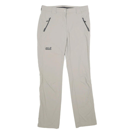 JACK WOLFSKIN Womens Polyamide Blend Beige Regular Fit Straight Leg Trousers W30