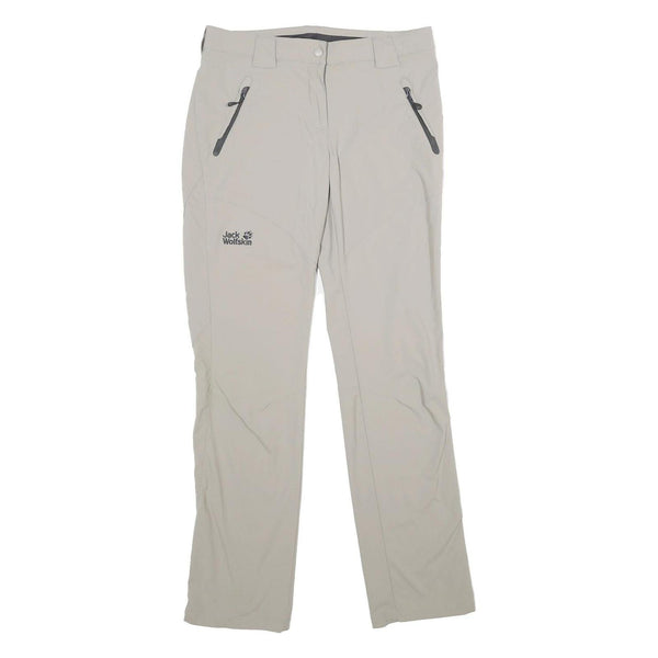 JACK WOLFSKIN Womens Polyamide Blend Beige Regular Fit Straight Leg Trousers W30
