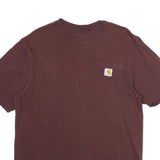 CARHARTT Mens Maroon Pocket T-Shirt M Short Sleeve Crew Neck Classic Cotton