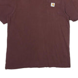 CARHARTT Mens Maroon Pocket T-Shirt M Short Sleeve Crew Neck Classic Cotton
