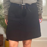 Benetton Mini Skirt - 28W UK 8 Black Cotton