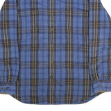 ST JOHN'S BAY Mens Blue & Brown Check Shirt XL Casual Button Cotton Flannel