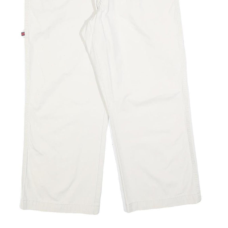TOMMY HILFIGER Womens Cotton Blend White Relaxed Straight Trousers W32 L24