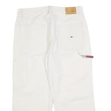 TOMMY HILFIGER Womens Cotton Blend White Relaxed Straight Trousers W32 L24