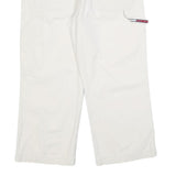 TOMMY HILFIGER Womens Cotton Blend White Relaxed Straight Trousers W32 L24