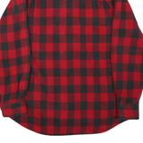 MORINO BAY Mens Red & Black Check Shirt L Long Sleeve Cotton Blend Workwear
