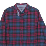 TOMMY HILFIGER Womens Blue & Red Check Shirt XL Casual Cotton Blend Button