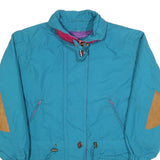 LONDON FOG Womens Blue & Brown Casual Zip Jacket M Polyester Blend Lightweight