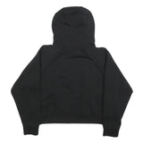 NIKE Womens Black Cotton Blend Pullover Hoodie S Graphic Print Casual