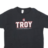 GILDAN Mens Black Troy Football Graphic T-Shirt XL Short Sleeve Crew Neck Casual