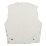 JOHN F GEE Mens Beige Cotton Sleeveless Jacket S Multi Pocket Zip Up Casual Vest