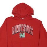 RUSSELL ATHLETIC Mens Red Minot State Pullover Hoodie L College Logo