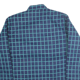 MARK II Mens Blue & Teal Check Shirt M Cotton Blend Long Sleeve Button Front