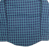 MARK II Mens Blue & Teal Check Shirt M Cotton Blend Long Sleeve Button Front
