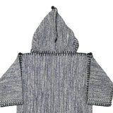 Womens Blue Hooded Cotton Blend Outdoor Jacket XS Drawstring Plain Relaxed Fit