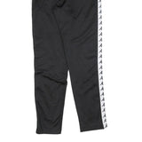 KAPPA Mens Joggers Black & White S W28 L30 Track Pants Slim Tapered Logo Tape