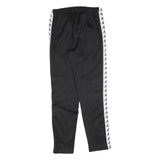 KAPPA Mens Joggers Black & White S W28 L30 Track Pants Slim Tapered Logo Tape
