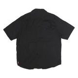 WRANGLER Mens Black Cotton Shirt L Short Sleeve Button Pocket Casual