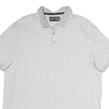 CALVIN KLEIN Mens Grey Polo Shirt XL Cotton Short Sleeve Basic Classic
