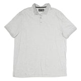 CALVIN KLEIN Mens Grey Polo Shirt XL Cotton Short Sleeve Basic Classic