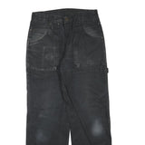 DICKIES Mens Cotton Blend Black Regular Fit Straight Leg Trousers W28 L28