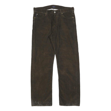 PAUL SMITH Mens Cotton Blend Brown Regular Straight Trousers W34 L32 Classic