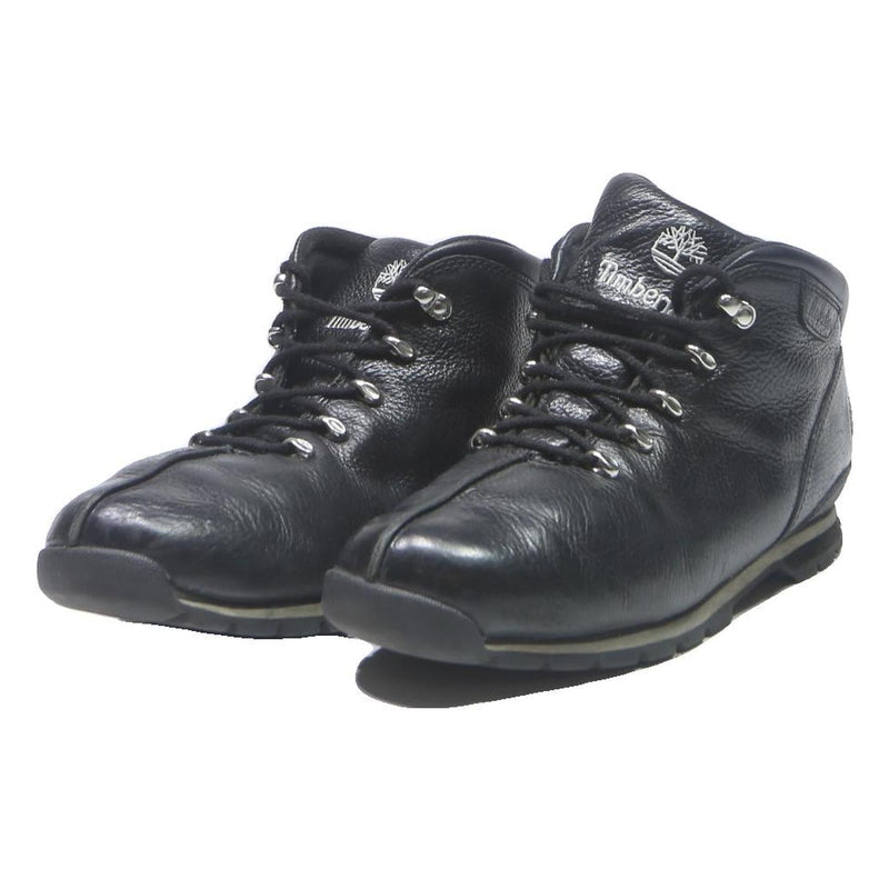 TIMBERLAND Mens Black Leather Lace-Up Boots UK 8.5 Durable Comfort Outdoor Wear