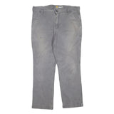 CARHARTT Mens Cotton Blend Grey Regular Straight Trousers W38 L30 Workwear Zip