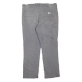 CARHARTT Mens Cotton Blend Grey Regular Straight Trousers W38 L30 Workwear Zip