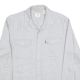 LEVI'S Mens Grey Cotton Blend Casual Shirt M Button Shirt Long Sleeve