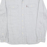 LEVI'S Mens Grey Cotton Blend Casual Shirt M Button Shirt Long Sleeve