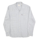 LEVI'S Mens Grey Cotton Blend Casual Shirt M Button Shirt Long Sleeve