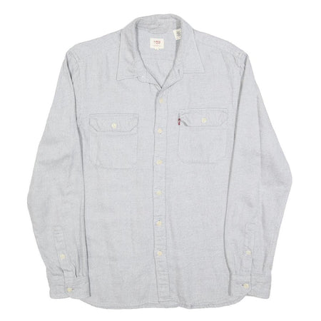 LEVI'S Mens Grey Cotton Blend Casual Shirt M Button Shirt Long Sleeve