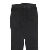 WRANGLER Mens Regular Fit Black Denim Jeans W36 L32 Classic Zip Closure