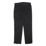 WRANGLER Mens Regular Fit Black Denim Jeans W36 L32 Classic Zip Closure
