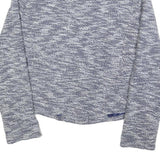 Womens Blue Jacket M Button Closure Textured Pattern Stylish Outerwear