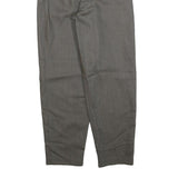 RITEX Womens Wool Grey Regular Straight Trousers W24 L26 Classic Zip Closure