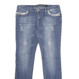 CLASH Womens Jeans Blue Relaxed Straight Denim Medium W32 L32 Embellished