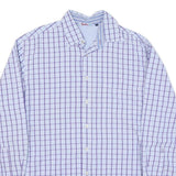 BODEN Mens Blue & Purple Checked Shirt L Cotton Blend Casual Classic